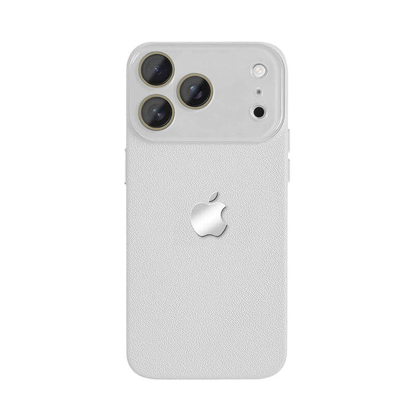 Leather Texture iPhone Case with Logo Cutout – Slim Protective Cover for iPhone 14 / 15 / 16 / 17 Series