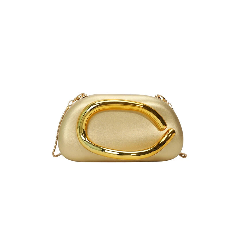 Women's PU Leather Evening Clutch Purse – Metal Detail Shoulder Bag for Wedding, Party & Special Occasions