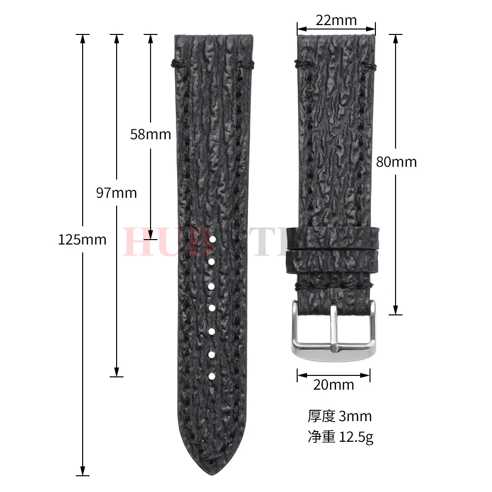 Handmade Genuine Leather Watch Strap 18/20/22mm – Snake Embossed Vintage Cowhide