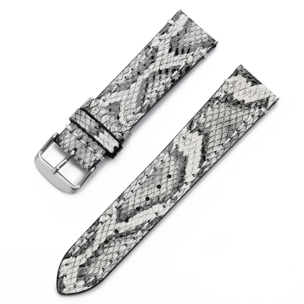 Handmade Genuine Leather Watch Strap 18/20/22mm – Snake Embossed Vintage Cowhide