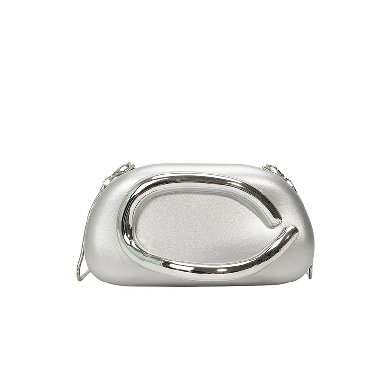 Women's PU Leather Evening Clutch Purse – Metal Detail Shoulder Bag for Wedding, Party & Special Occasions