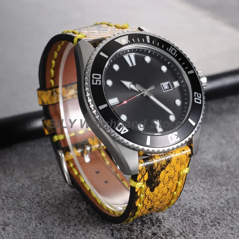 Snake & Shark Skin Embossed Leather Watch Strap 18/20/22mm – Handmade Unisex Wristband