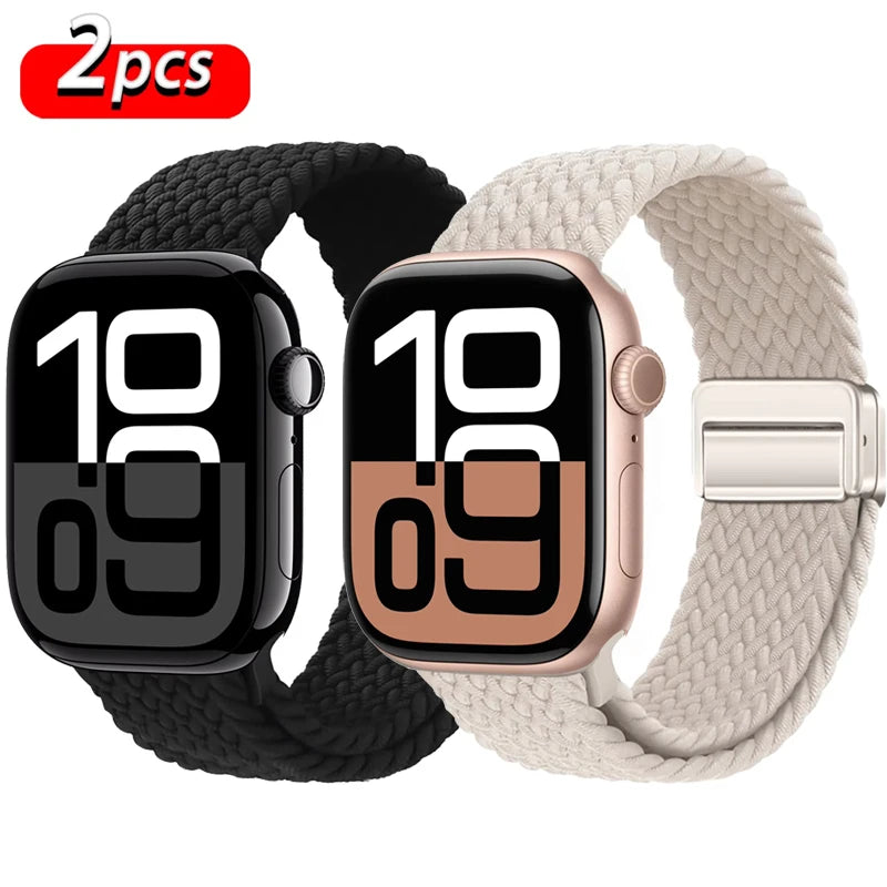 Magnetic Loop Apple Watch Band for Series 6 / 7 / 8 / 9 – Stainless Steel Mesh Bracelet with Adjustable Fit for Men & Women