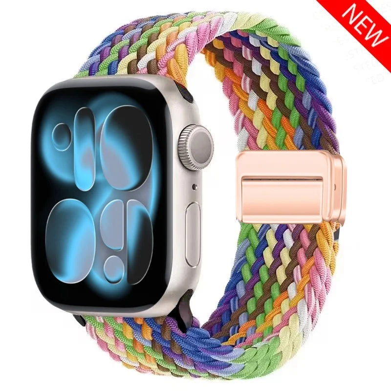 Magnetic Loop Apple Watch Band for Series 6 / 7 / 8 / 9 – Stainless Steel Mesh Bracelet with Adjustable Fit for Men & Women