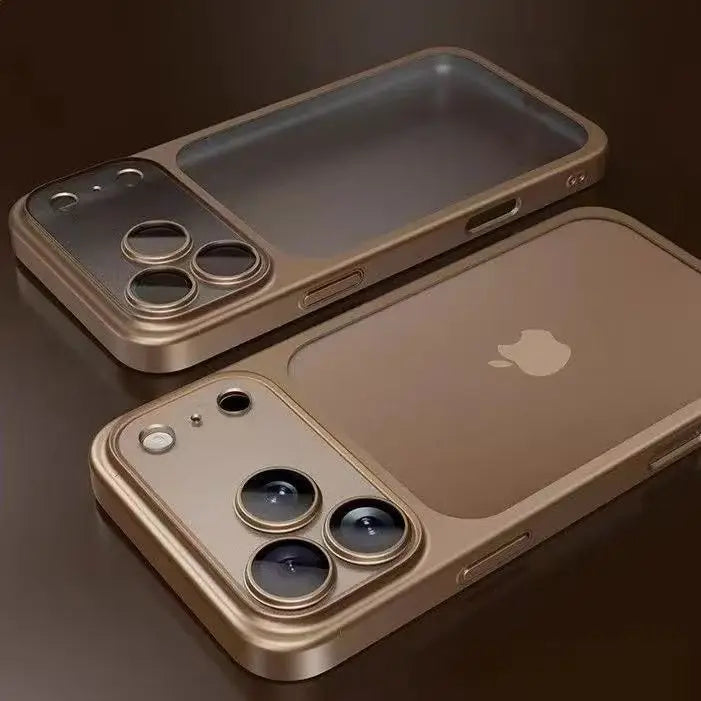 Luxury Plated Transparent Matte Case with Lens Protection for iPhone 13 / 14 / 15 / 16 / 17 / Pro – Electroplated Shockproof Cover with Camera Guard & Slim Matte Finish