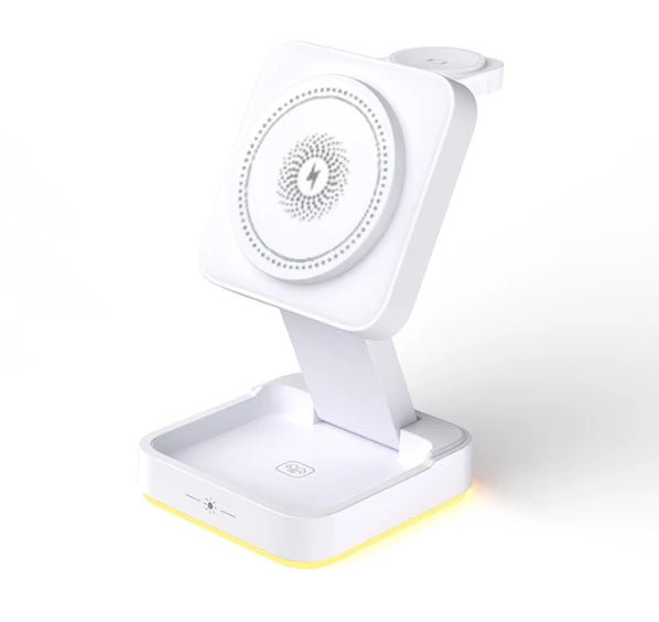 3-in-1 Wireless Charging Dock for Apple Watch, AirPods & iPhone – Fast Charge Station Compatible with MagSafe, All iWatch Series & AirPods Pro