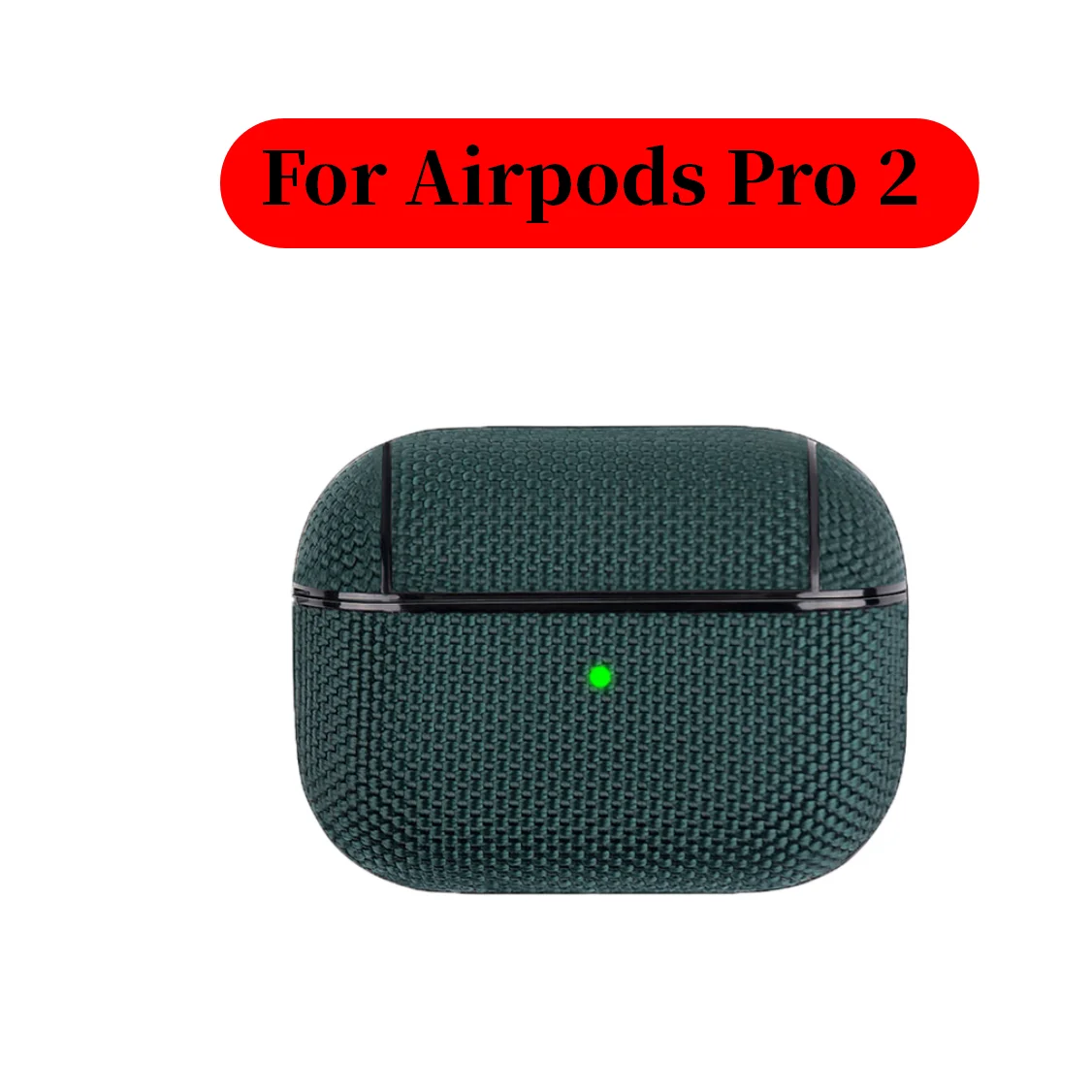 Soft Nylon Fabric Case for AirPods Pro 2 & 1 – Protective Cover with Finger Ring Strap & Carabiner Clip for Daily Carry