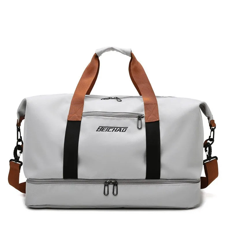 Travel Gym Duffle Bag for Men & Women – Lightweight Weekender Shoulder Bag with Shoe Compartment & Carry-On Size