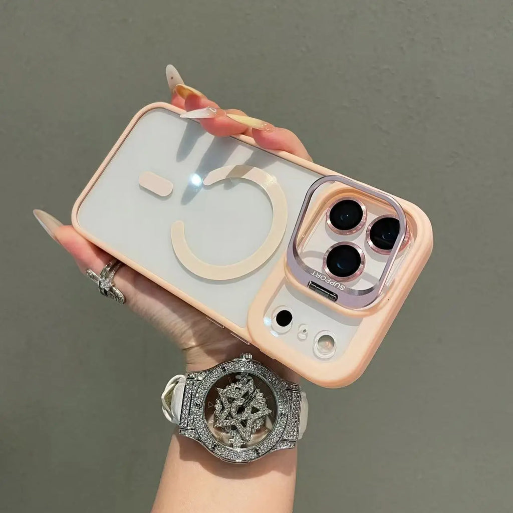 Luxury Transparent Magnetic Shockproof Case for iPhone 17 / 16 / 15 / 14 / 13 – MagSafe Compatible Clear Cover with Military Drop Protection