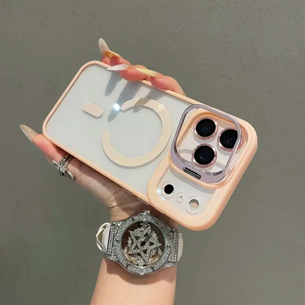 Luxury Transparent Magnetic Shockproof Case for iPhone 17 / 16 / 15 / 14 / 13 – MagSafe Compatible Clear Cover with Military Drop Protection