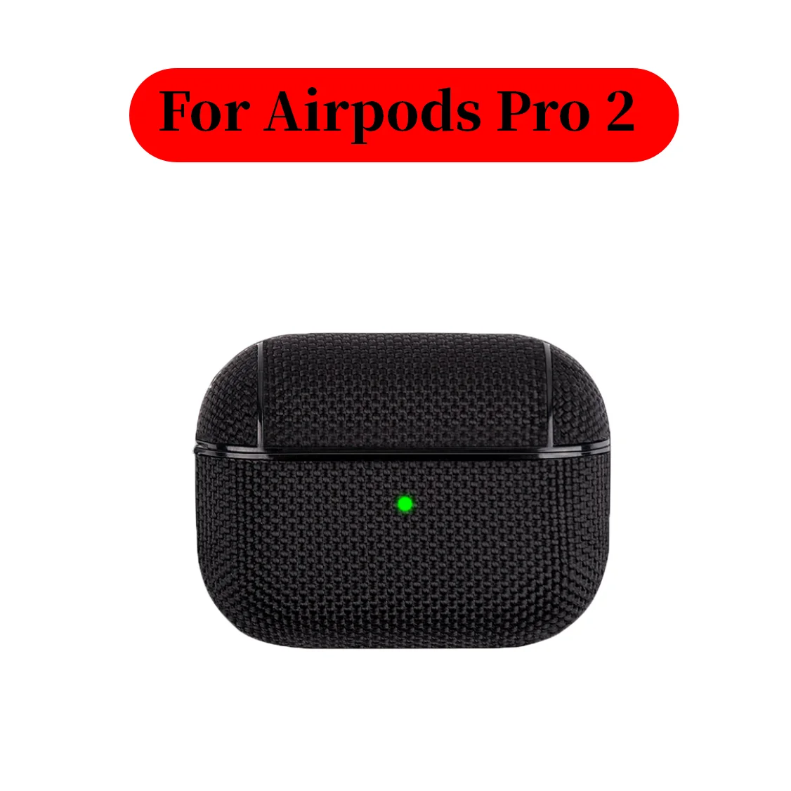 Soft Nylon Fabric Case for AirPods Pro 2 & 1 – Protective Cover with Finger Ring Strap & Carabiner Clip for Daily Carry