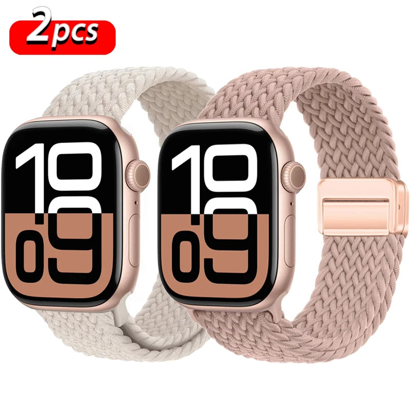 Magnetic Loop Apple Watch Band for Series 6 / 7 / 8 / 9 – Stainless Steel Mesh Bracelet with Adjustable Fit for Men & Women
