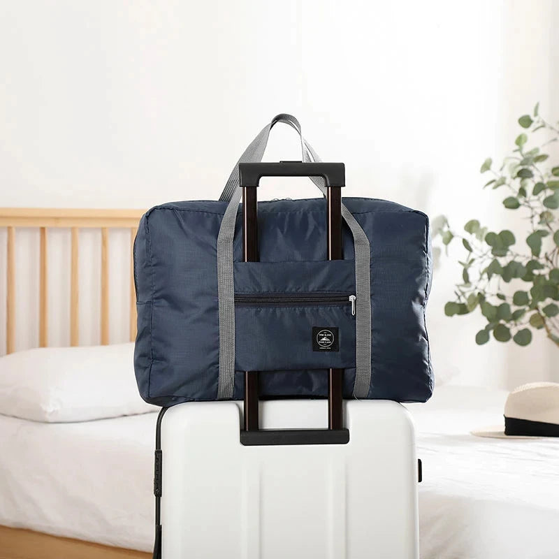 Foldable Travel Duffel Bag for Women & Girls – Lightweight Large Capacity Carry-On Overnight Bag with Packing Pouch