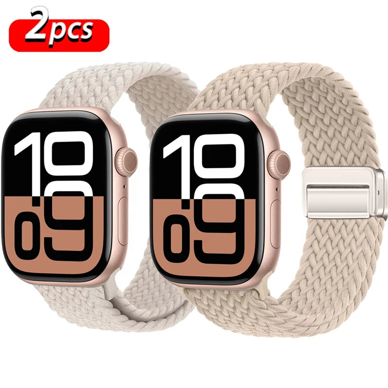 Magnetic Loop Apple Watch Band for Series 6 / 7 / 8 / 9 – Stainless Steel Mesh Bracelet with Adjustable Fit for Men & Women