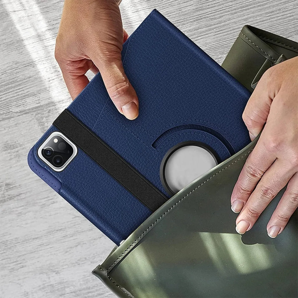 360° Rotating Stand Case for iPad Air & iPad Pro – Shockproof Multi-Angle Folio Cover with Auto Sleep/Wake & Stylus Holder
