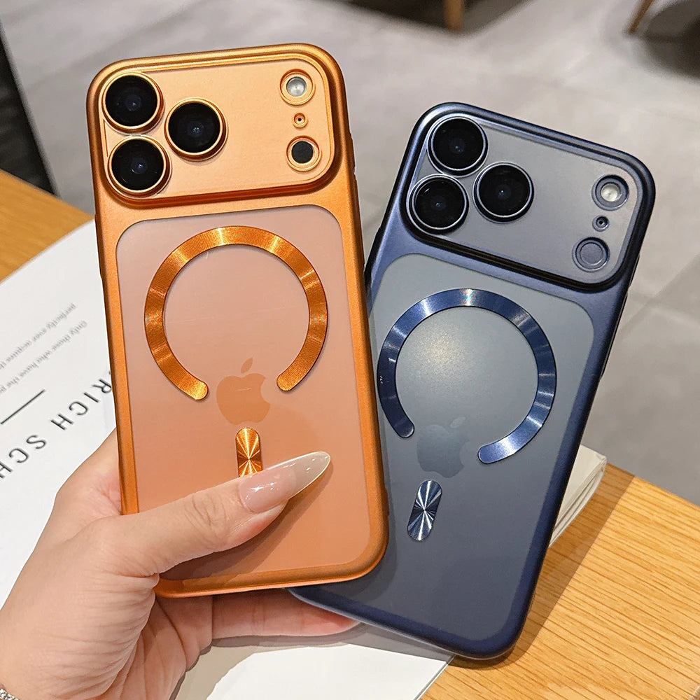 Luxury Matte Translucent MagSafe Case for iPhone 17 / 17 Air / 17 Pro / 17 Pro Max – Frosted Clear Cover with Full Camera Protection & Magnetic Wireless Charging