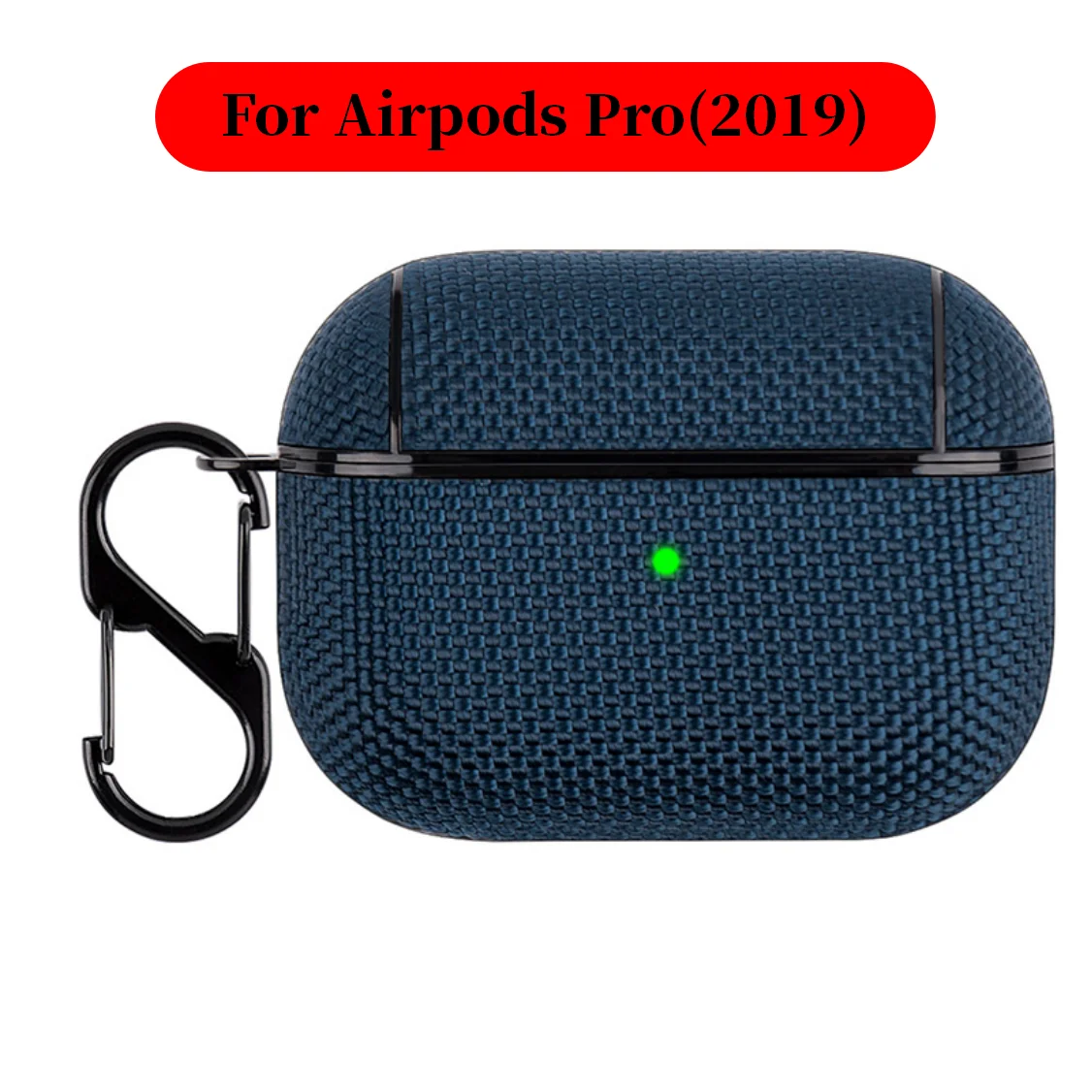Soft Nylon Fabric Case for AirPods Pro 2 & 1 – Protective Cover with Finger Ring Strap & Carabiner Clip for Daily Carry