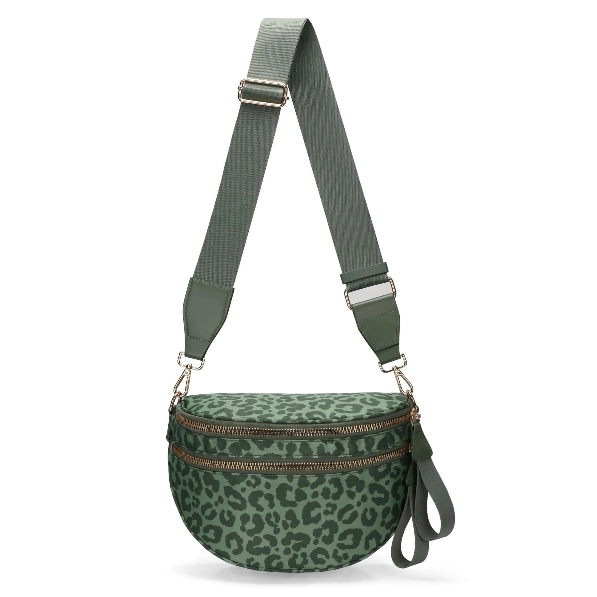 GridLine Black & White Checkered Bum Bag – Spacious Nylon Crossbody Bag for Women