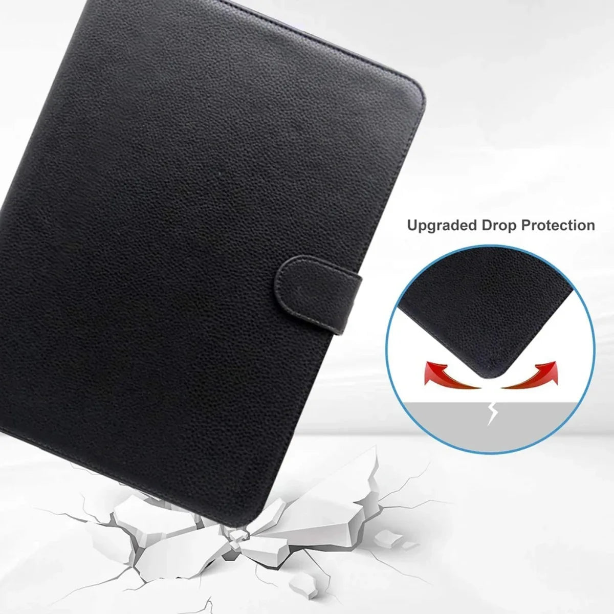 PU Leather 360° Flip Stand Tablet Case, 7–10 Inch
