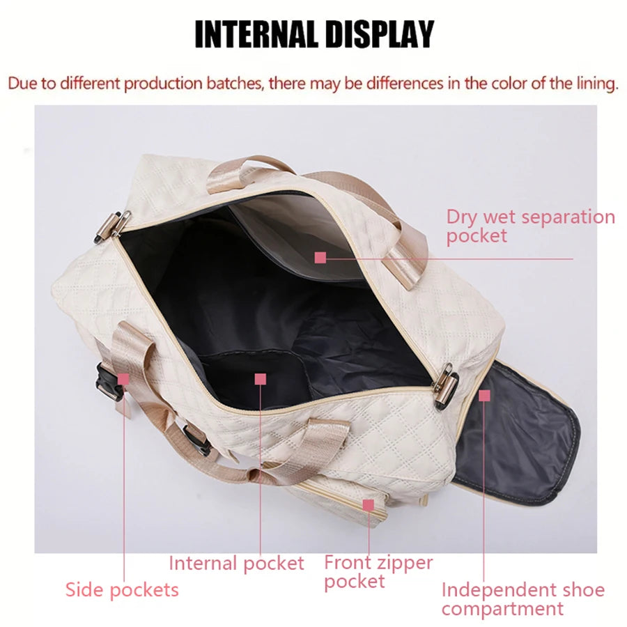 Durable Nylon Travel Duffle Bag – Spacious Argyle Sports Gym & Overnight Bag for Men & Women