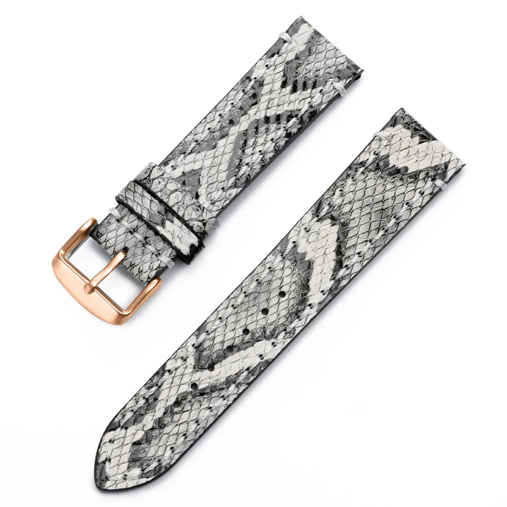 Handmade Genuine Leather Watch Strap 18/20/22mm – Snake Embossed Vintage Cowhide