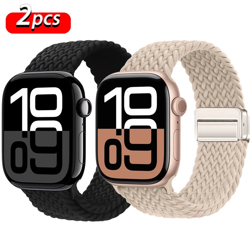 Magnetic Loop Apple Watch Band for Series 6 / 7 / 8 / 9 – Stainless Steel Mesh Bracelet with Adjustable Fit for Men & Women
