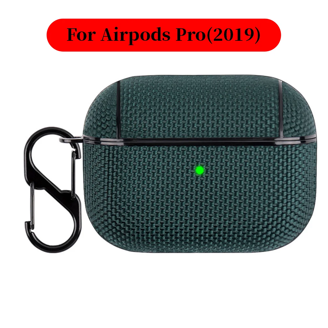 Soft Nylon Fabric Case for AirPods Pro 2 & 1 – Protective Cover with Finger Ring Strap & Carabiner Clip for Daily Carry