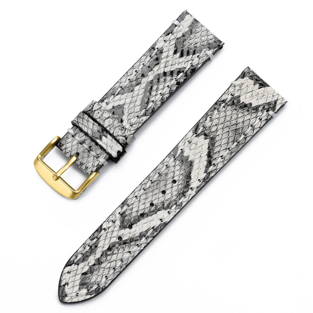 Handmade Genuine Leather Watch Strap 18/20/22mm – Snake Embossed Vintage Cowhide