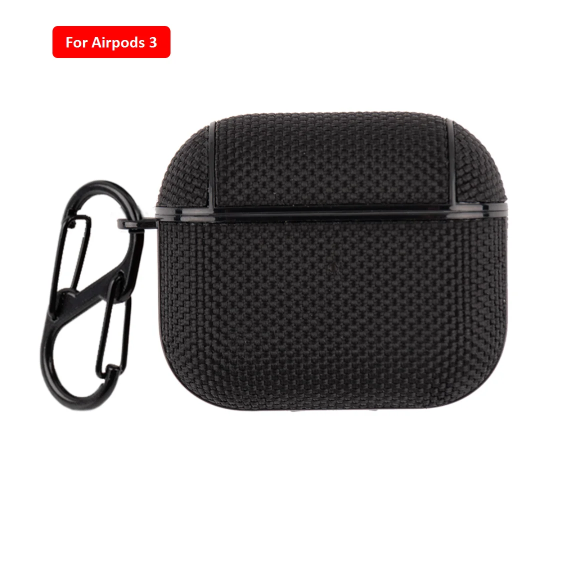 Soft Nylon Fabric Case for AirPods Pro 2 & 1 – Protective Cover with Finger Ring Strap & Carabiner Clip for Daily Carry