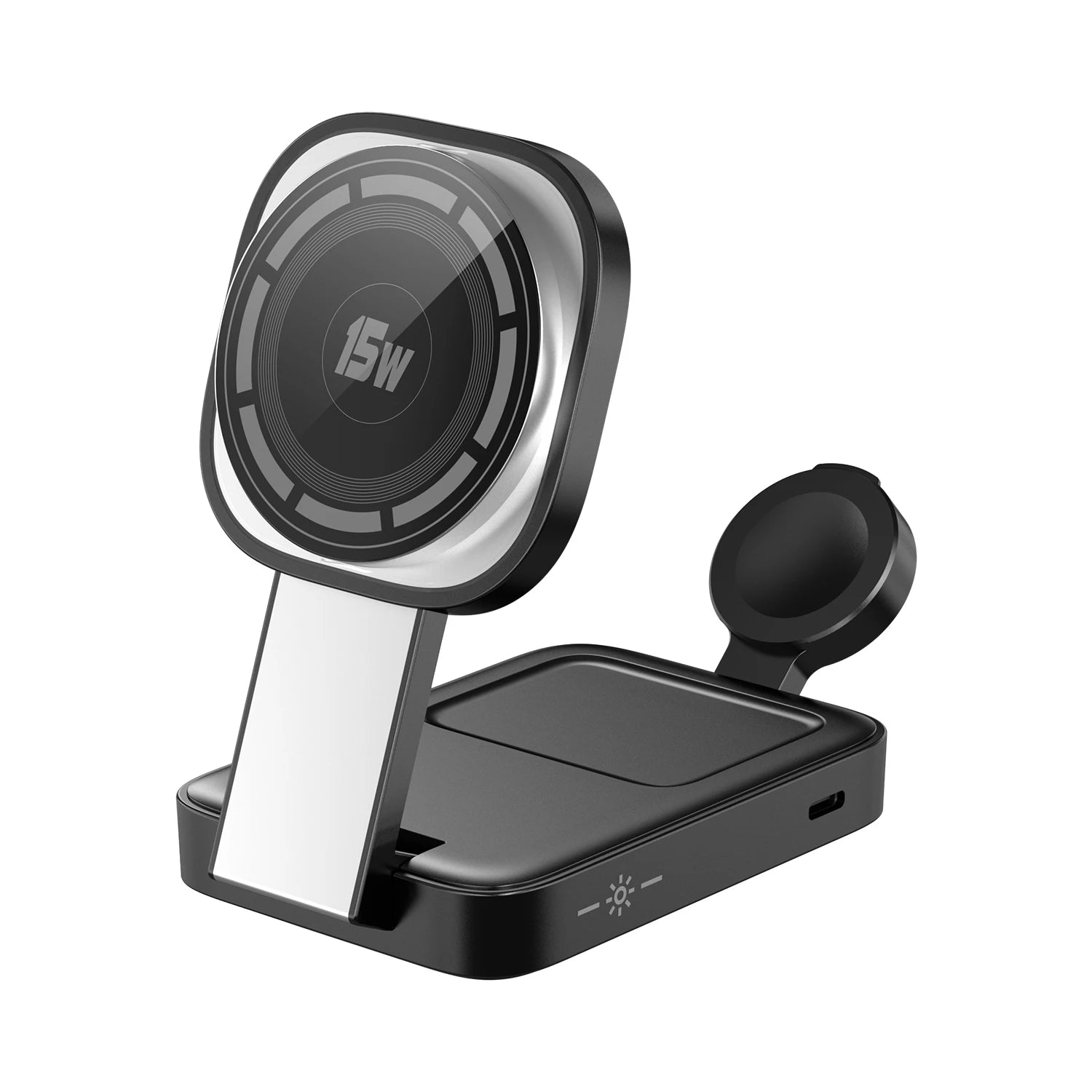 3-in-1 Wireless Charging Dock for Apple Watch, AirPods & iPhone – Fast Charge Station Compatible with MagSafe, All iWatch Series & AirPods Pro