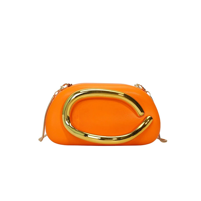 Women's PU Leather Evening Clutch Purse – Metal Detail Shoulder Bag for Wedding, Party & Special Occasions