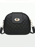 Chic Black Crossbody Bag for Women – Vintage Casual Shoulder Purse with Adjustable Strap & Multiple Pockets for Daily Use