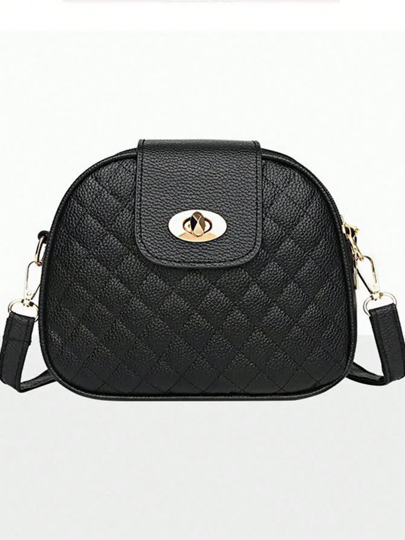 Chic Black Crossbody Bag for Women – Vintage Casual Shoulder Purse with Adjustable Strap & Multiple Pockets for Daily Use