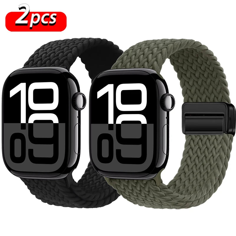 Magnetic Loop Apple Watch Band for Series 6 / 7 / 8 / 9 – Stainless Steel Mesh Bracelet with Adjustable Fit for Men & Women