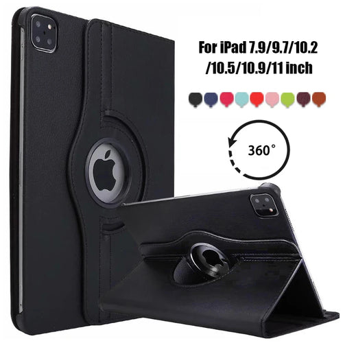 360° Rotating Stand Case for iPad & iPad Pro – Multi-Angle Viewing Folio Cover with Auto Sleep/Wake & Pencil Holder