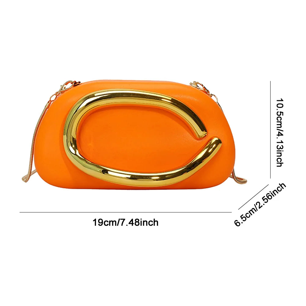 Women's PU Leather Evening Clutch Purse – Metal Detail Shoulder Bag for Wedding, Party & Special Occasions