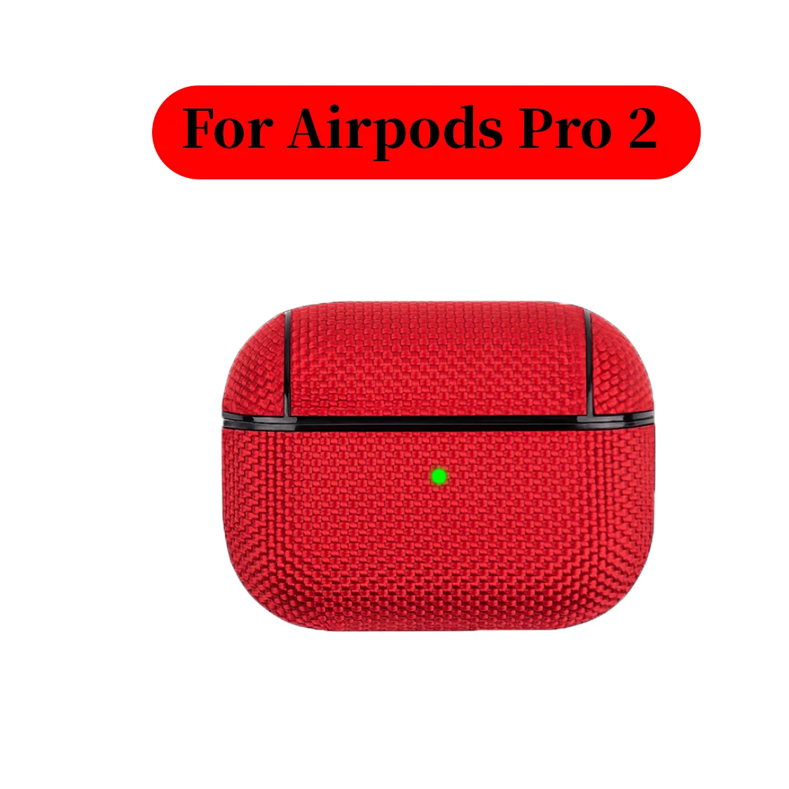 Soft Nylon Fabric Case for AirPods Pro 2 & 1 – Protective Cover with Finger Ring Strap & Carabiner Clip for Daily Carry