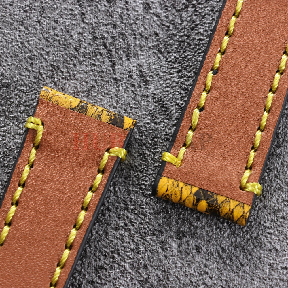 Handmade Genuine Leather Watch Strap 18/20/22mm – Snake Embossed Vintage Cowhide