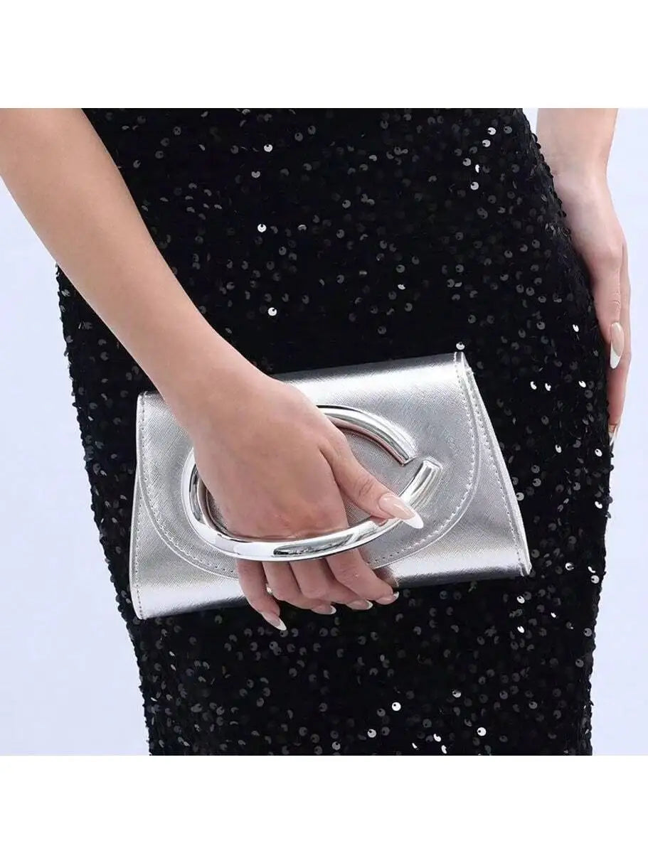 Glamorous Shiny Evening Clutch Bag for Women – Formal Handbag for Wedding, Prom & Party with Wrist Strap