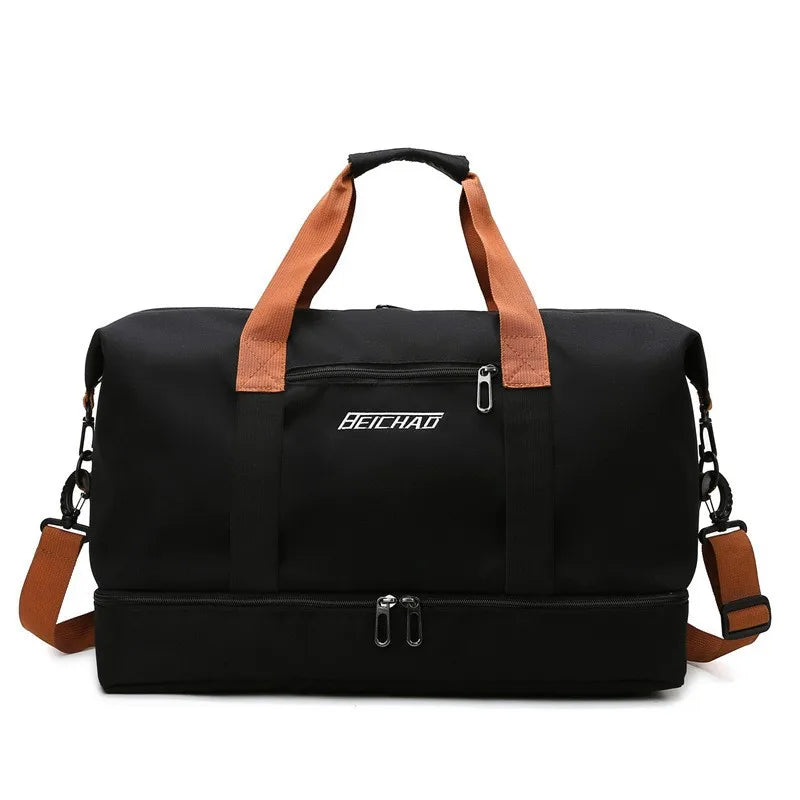 Travel Gym Duffle Bag for Men & Women – Lightweight Weekender Shoulder Bag with Shoe Compartment & Carry-On Size