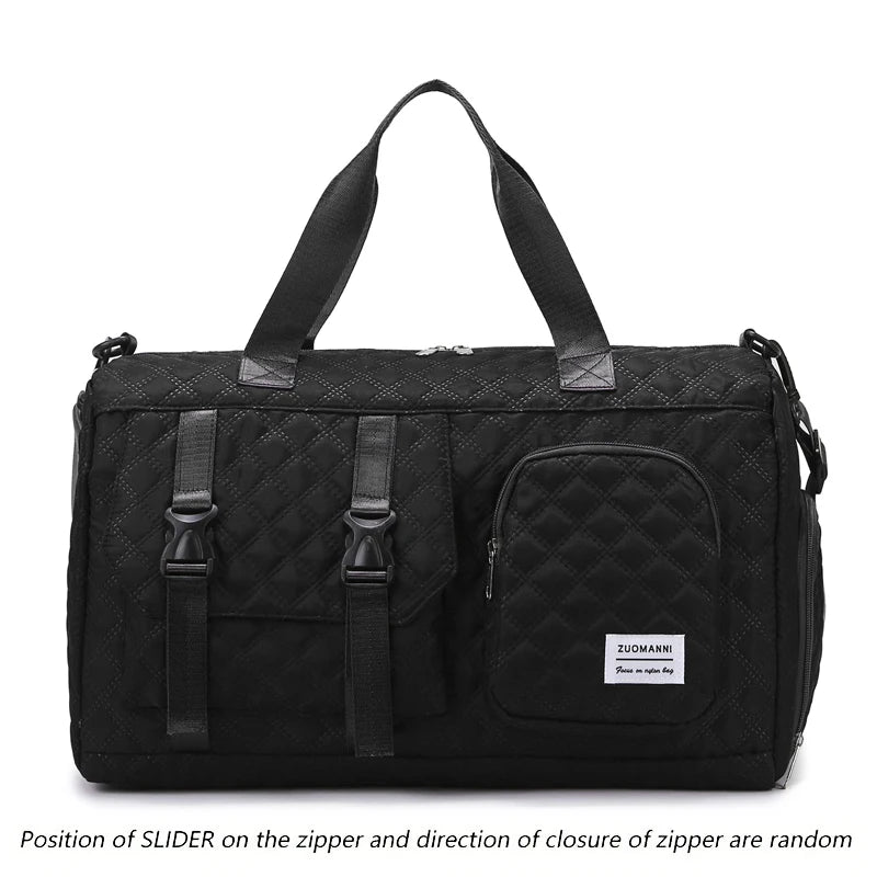 Durable Nylon Travel Duffle Bag – Spacious Argyle Sports Gym & Overnight Bag for Men & Women