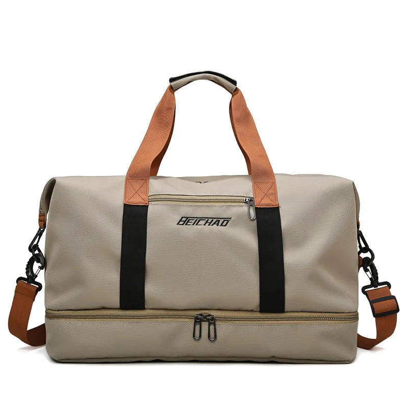 Travel Gym Duffle Bag for Men & Women – Lightweight Weekender Shoulder Bag with Shoe Compartment & Carry-On Size