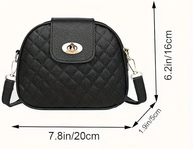 Chic Black Crossbody Bag for Women – Vintage Casual Shoulder Purse with Adjustable Strap & Multiple Pockets for Daily Use