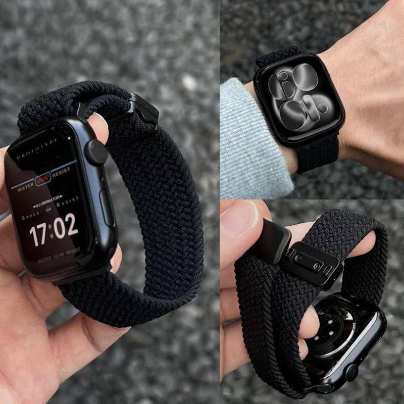 Magnetic Loop Apple Watch Band for Series 6 / 7 / 8 / 9 – Stainless Steel Mesh Bracelet with Adjustable Fit for Men & Women