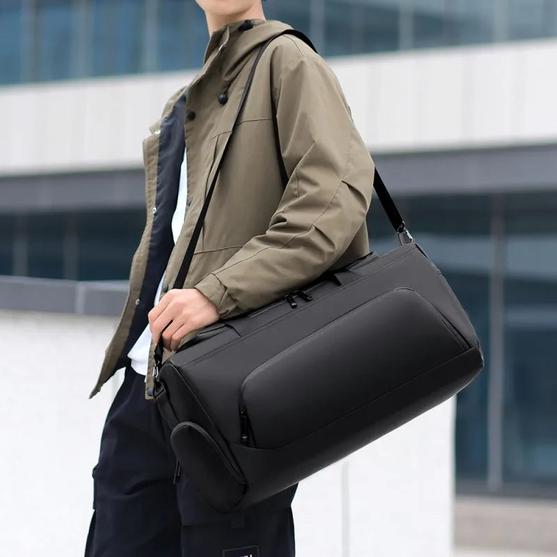 Sports Gym Bag with Shoe Compartment & Wet/Dry Separation – Large Capacity Multi-Pocket Travel Duffel for Men & Women