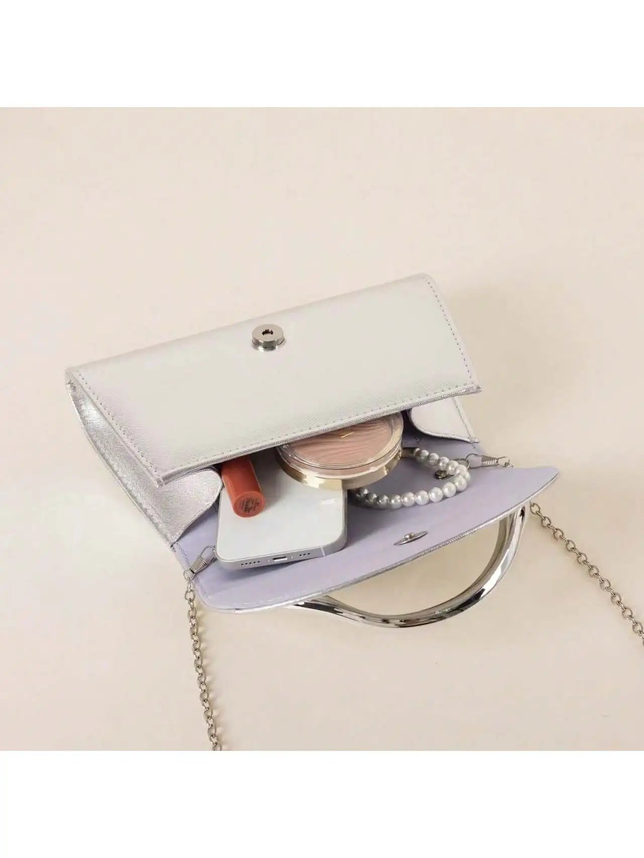 Glamorous Shiny Evening Clutch Bag for Women – Formal Handbag for Wedding, Prom & Party with Wrist Strap