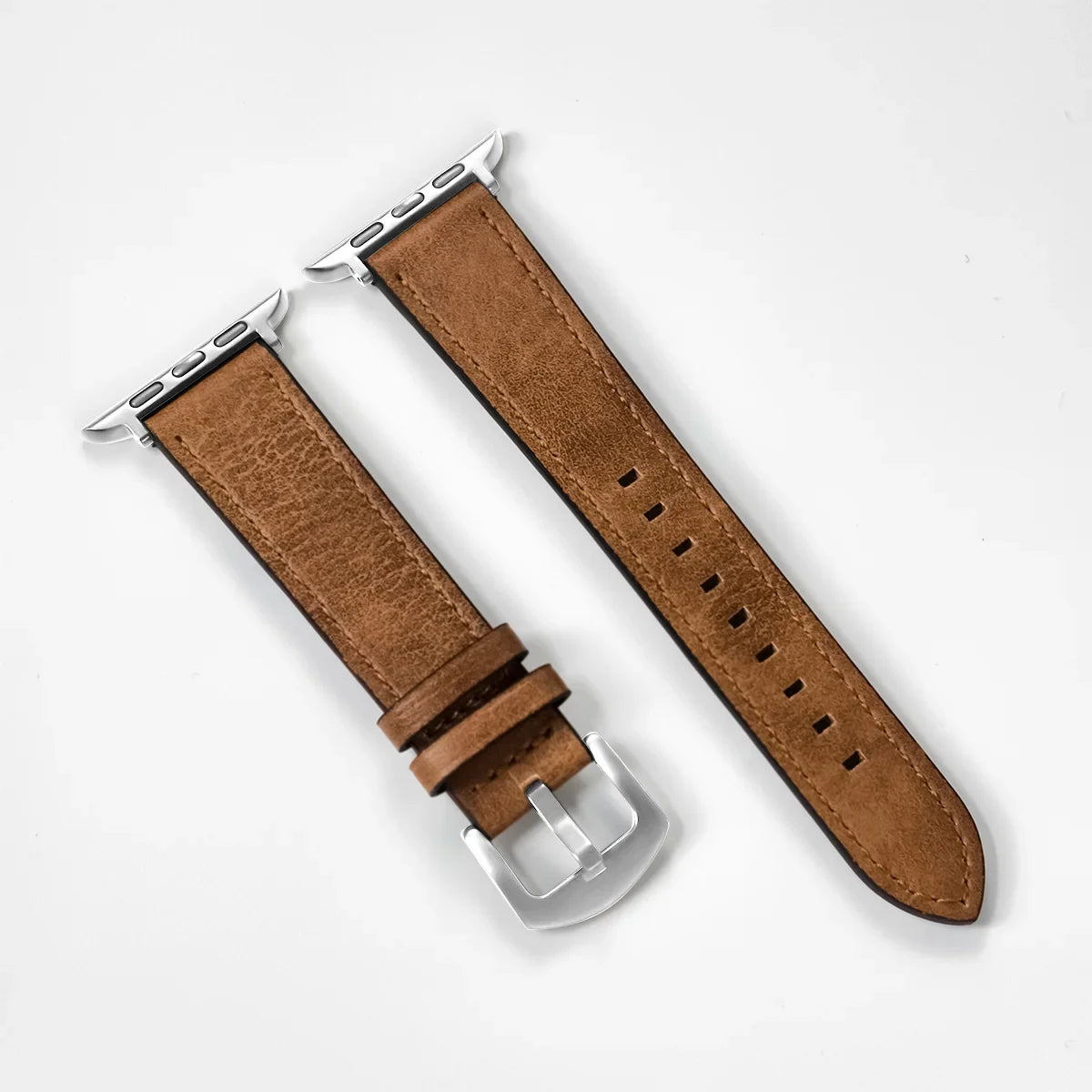 Genuine Leather Apple Watch Band – Classic Style Compatible with All Series Ultra 2 / Ultra / 9 / 8 / 7 / 6 / SE for Men & Women