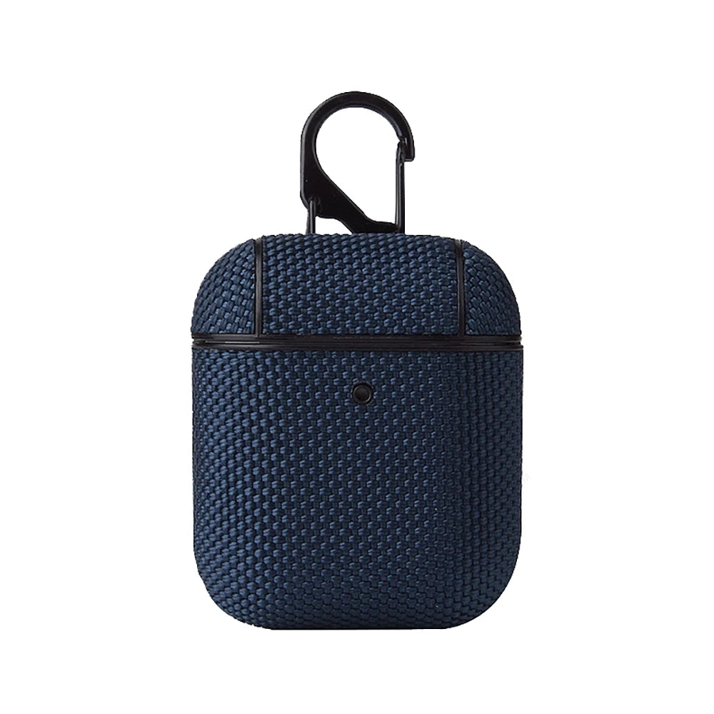 Soft Nylon Fabric Case for AirPods Pro 2 & 1 – Protective Cover with Finger Ring Strap & Carabiner Clip for Daily Carry
