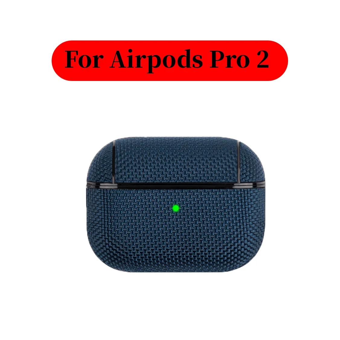 Soft Nylon Fabric Case for AirPods Pro 2 & 1 – Protective Cover with Finger Ring Strap & Carabiner Clip for Daily Carry