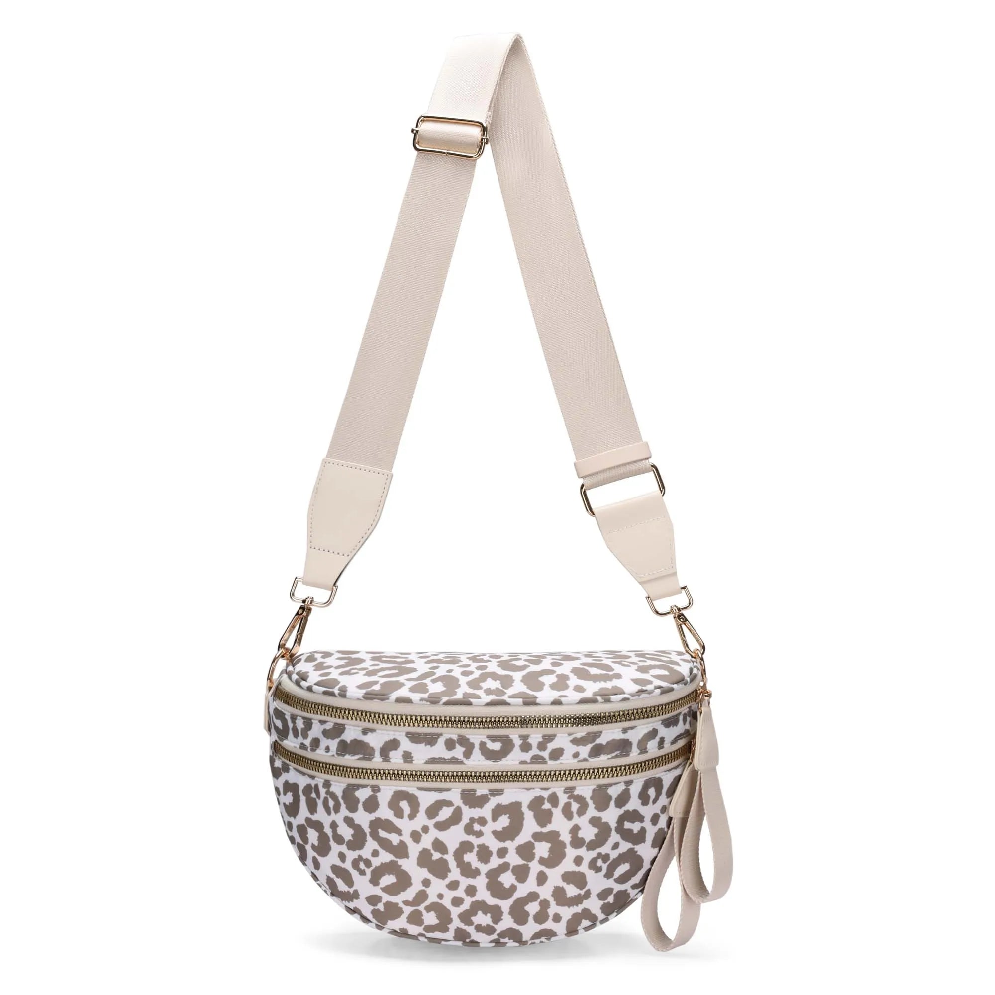 GridLine Black & White Checkered Bum Bag – Spacious Nylon Crossbody Bag for Women